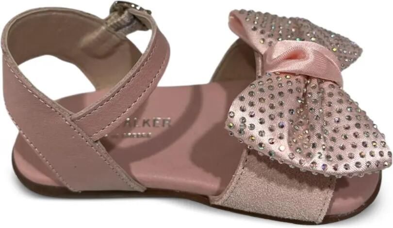 BabyWalker Sandalen verfraaid met kristallen en strik Roze