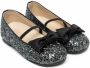 BabyWalker glitter bow-embellished ballerina shoes Zwart - Thumbnail 1