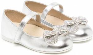 BabyWalker Ballerina's met leren zool Zilver