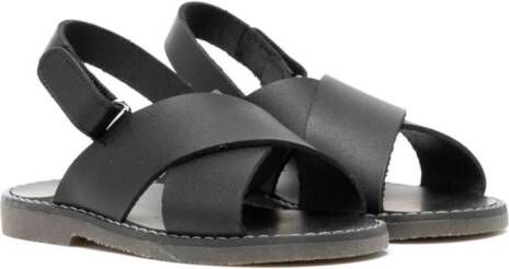 BabyWalker Leren sandalen met gekruiste bandjes Zwart