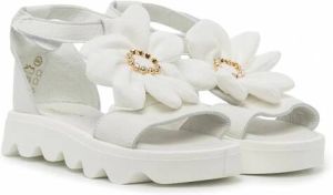 BabyWalker Sandalen met bloemenpatch Wit