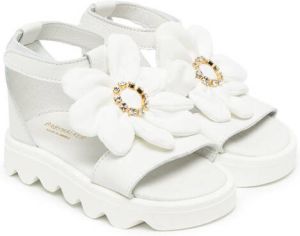 BabyWalker Sandalen met bloemenpatch Wit