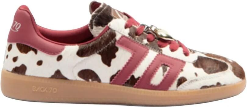 BACK 70 Cloud cow-print heart-charm sneakers Beige