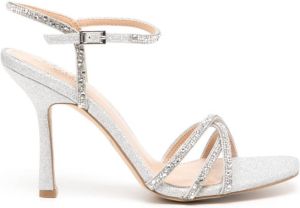 Badgley Mischka Sandalen verfraaid met kristallen Zilver