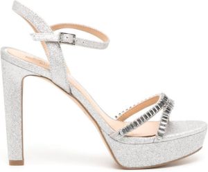 Badgley Mischka Sandalen verfraaid met kralen Zilver