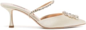 Badgley Mischka Muiltjes met kristallen Wit