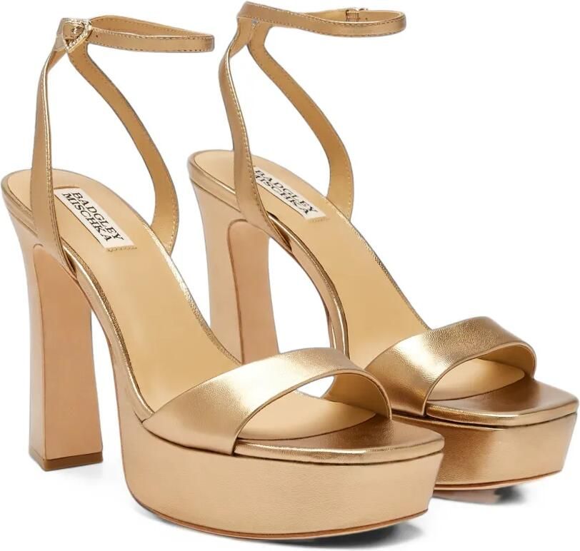 Badgley Mischka Caia sandalen met plateau Goud - Foto 3