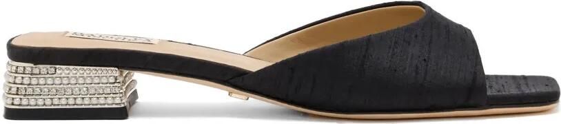 Badgley Mischka Oahu zijden sandalen verfraaid met kristallen Zwart