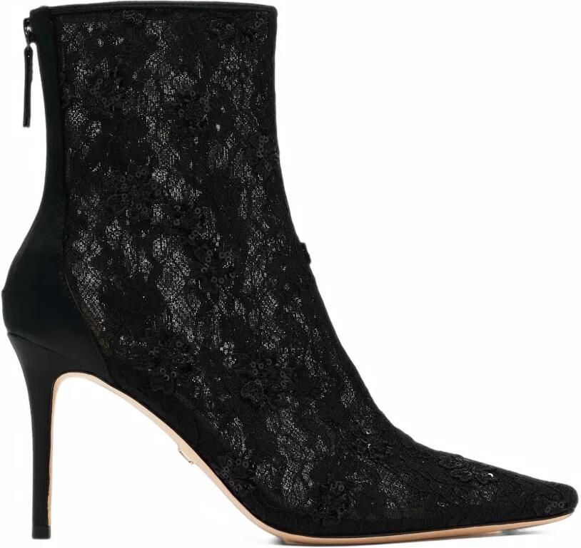 Badgley Mischka Raya enkellaarzen met pailletten Zwart