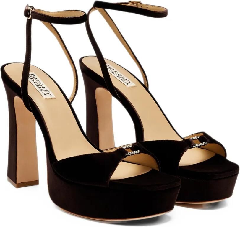 Badgley Mischka Romina sandalen met plateauzool en verfraaid met kristallen Bruin - Foto 3