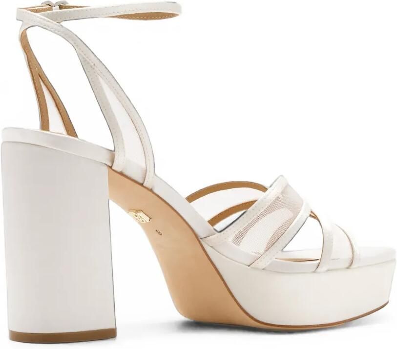 Badgley Mischka Yohana sandalen met mesh vlak en plateauzool Wit - Foto 4