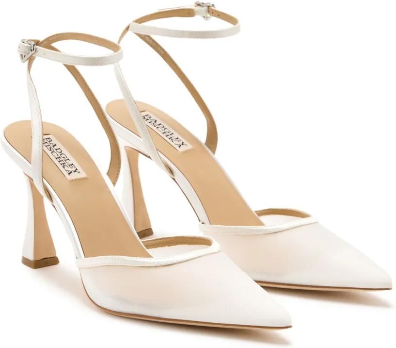 Badgley Mischka Yordan mesh pumps met puntige neus Wit - Foto 3