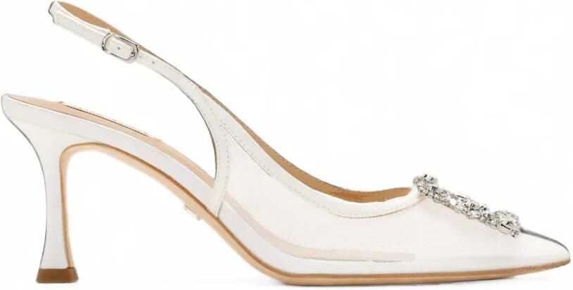 Badgley Mischka Yuta mesh pumps verfraaid met kristallen Wit