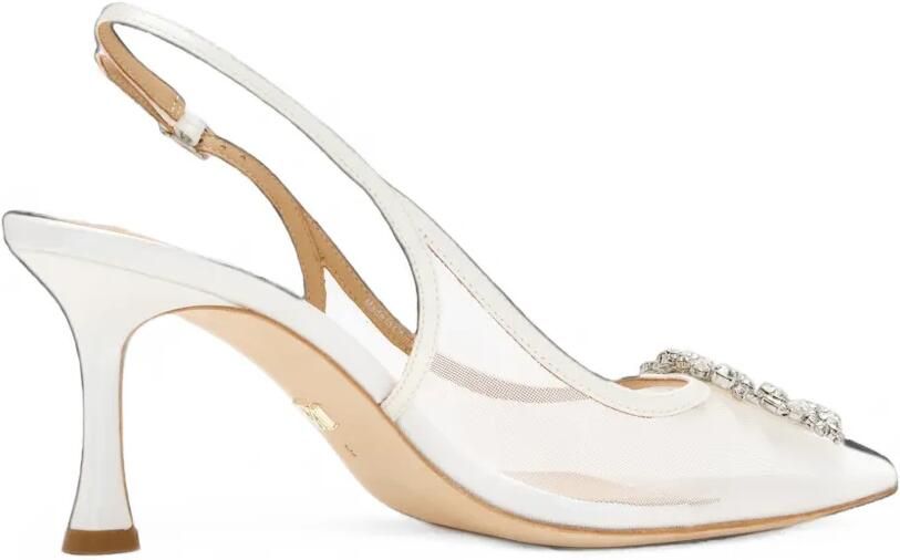 Badgley Mischka Yuta mesh pumps verfraaid met kristallen Wit - Foto 3