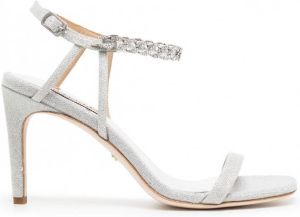 Badgley Mischka Sandalen verfraaid met kristal Zilver