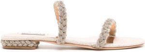 Badgley Mischka Sandalen verfraaid met kristallen Goud