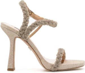 Badgley Mischka Sandalen verfraaid met kristallen Goud
