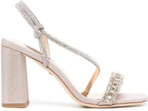 Badgley Mischka Sandalen verfraaid met glitter Zilver