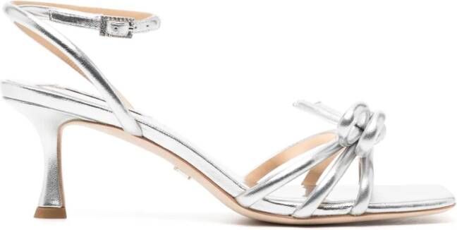 Badgley Mischka Loyalty 60mm leren sandalen Zilver