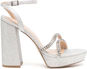 Badgley Mischka Rochel sandalen met plateauzool Zilver