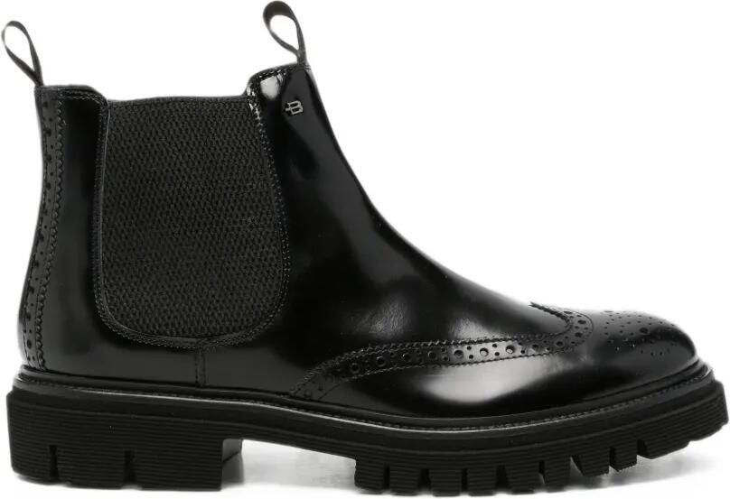 Baldinini brogue-detail leather chelsea boots Zwart