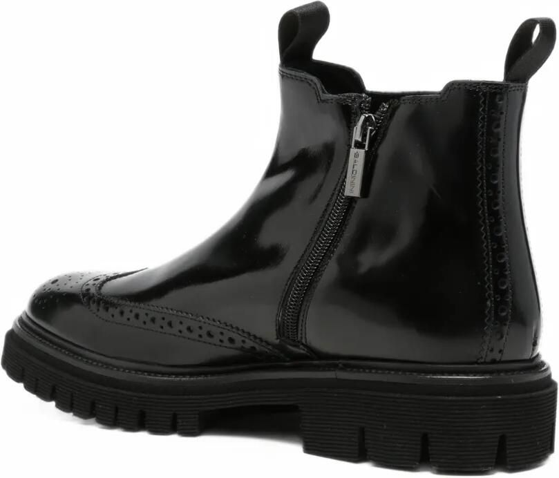 Baldinini brogue-detail leather chelsea boots Zwart - Foto 4