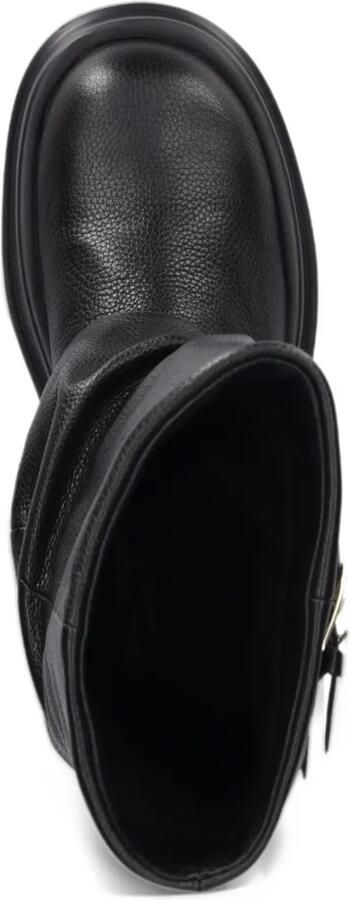 Baldinini buckle-detail pebbled biker boots Zwart - Foto 5