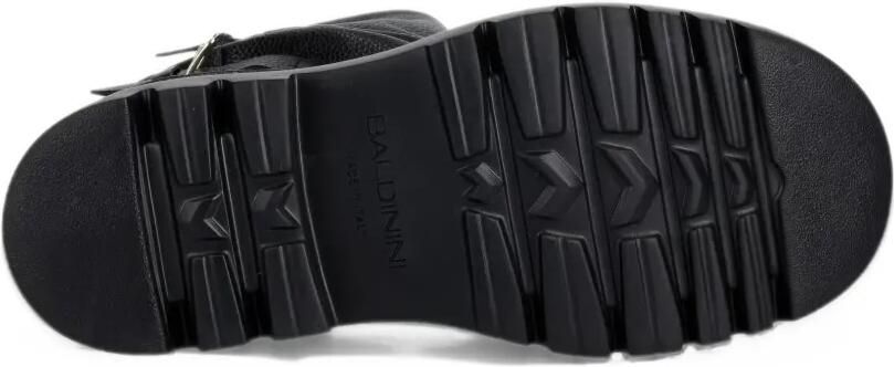 Baldinini buckle-detail pebbled biker boots Zwart - Foto 4