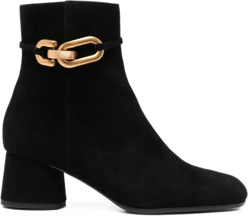 Baldinini chain-link suede boots Zwart