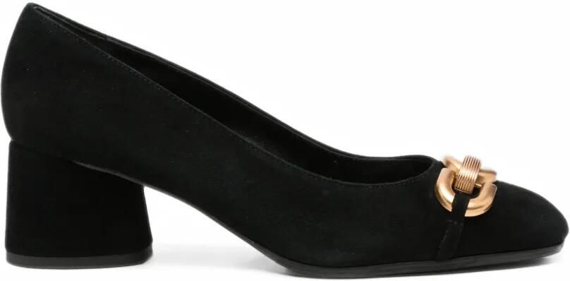 Baldinini Suède pumps met schakelketting Zwart