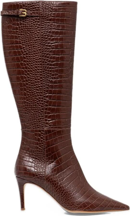 Baldinini crocodile-effect knee-high boots Bruin