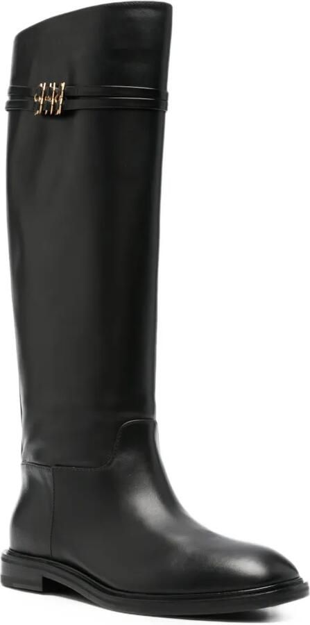 Baldinini logo-plaque knee-high boots Zwart - Foto 3