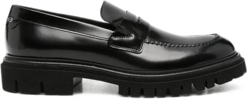 Baldinini patent-leather chunky-sole loafers Zwart