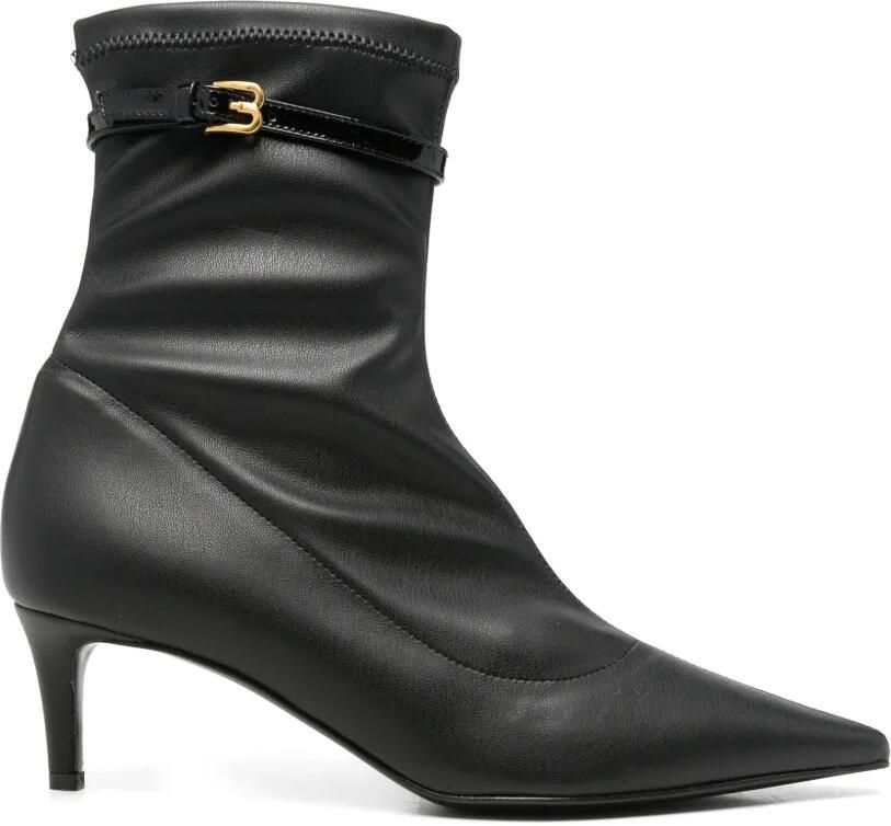 Baldinini pointed-toe buckled ankle boots Zwart - Foto 2