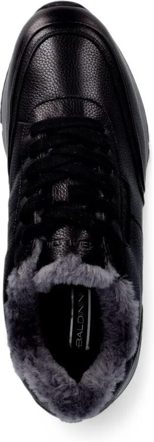 Baldinini shearling-lined grained leather sneakers Zwart - Foto 4