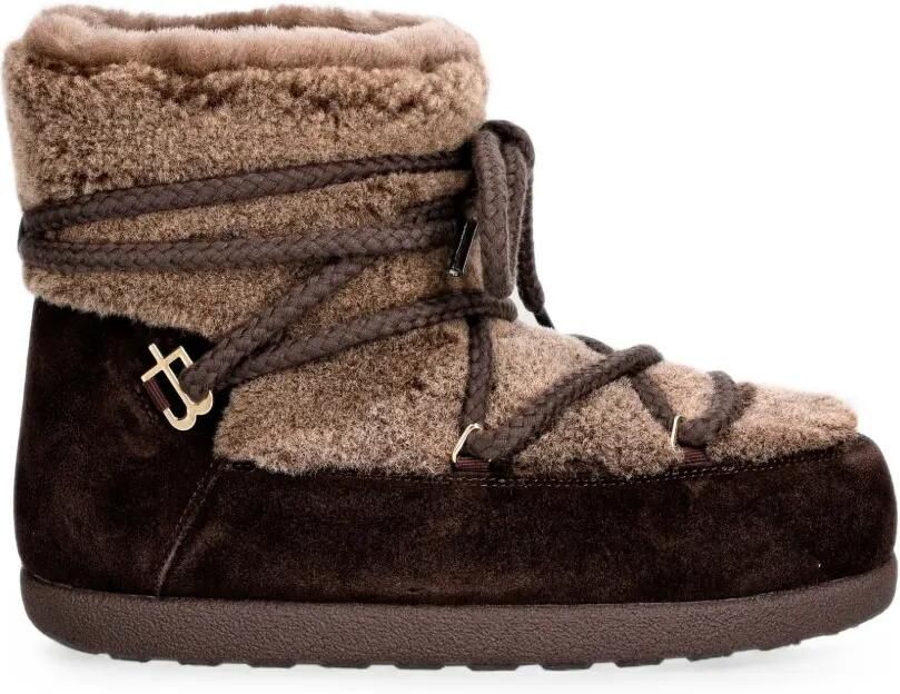 Baldinini shearling-trim lace-up boots Bruin