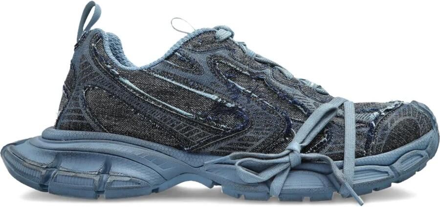 Balenciaga 3XL gerafelde denim sneakers Blauw