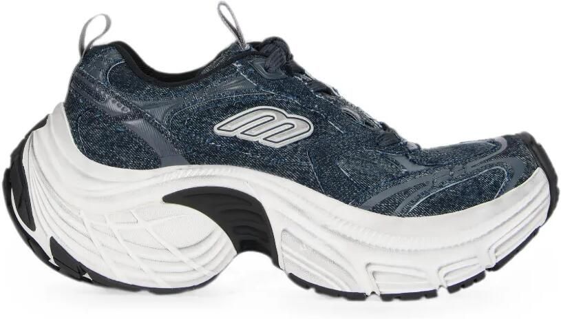 Balenciaga 6XL gerafelde denim sneakers met chunky zool Blauw