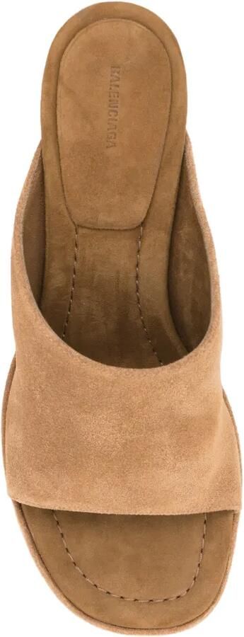 Balenciaga 80 mm suède sandalen met plateauzool Bruin - Foto 4