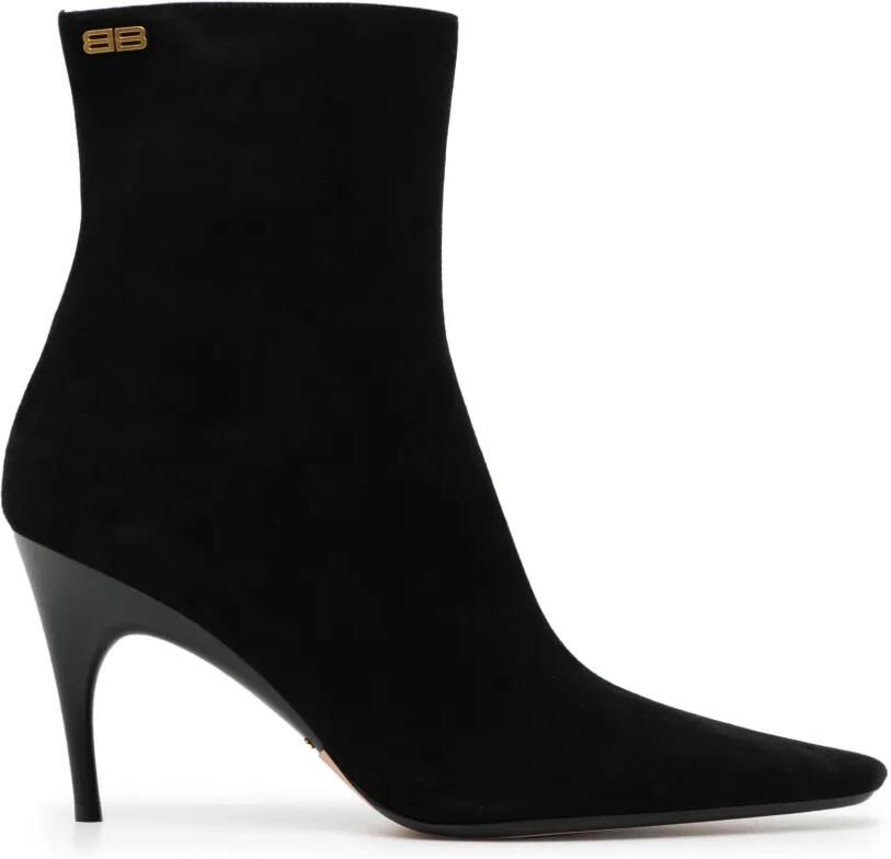Balenciaga BB logo ankle boots Zwart
