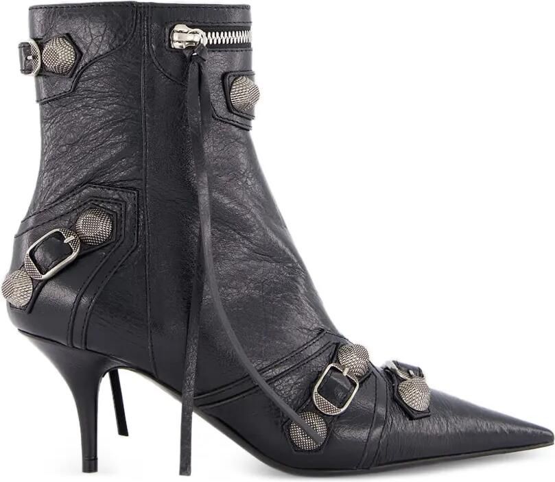 Balenciaga Cagole leren enkellaarzen met studs Zwart