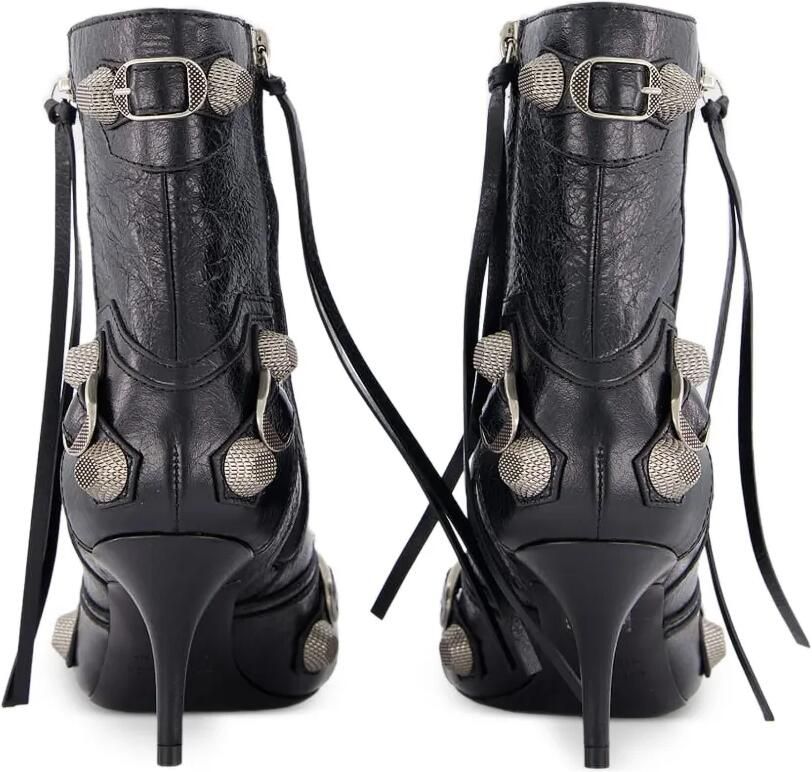 Balenciaga Cagole leren enkellaarzen met studs Zwart - Foto 4