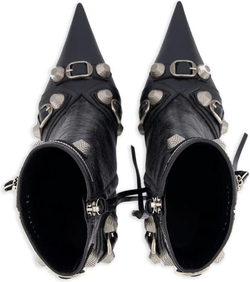 Balenciaga Cagole leren enkellaarzen met studs Zwart - Foto 2