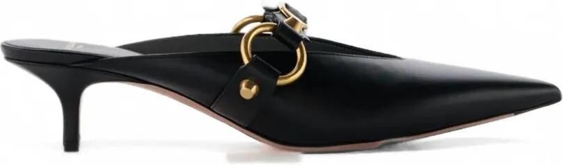 Balenciaga City leren muiltjes met studs Zwart