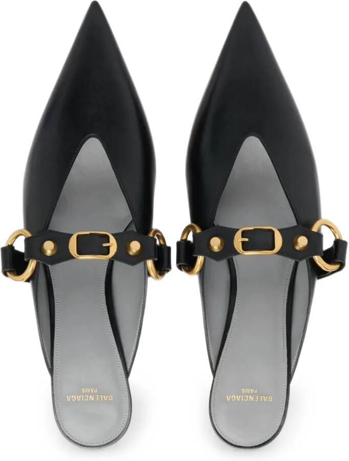 Balenciaga City leren muiltjes met studs Zwart - Foto 2