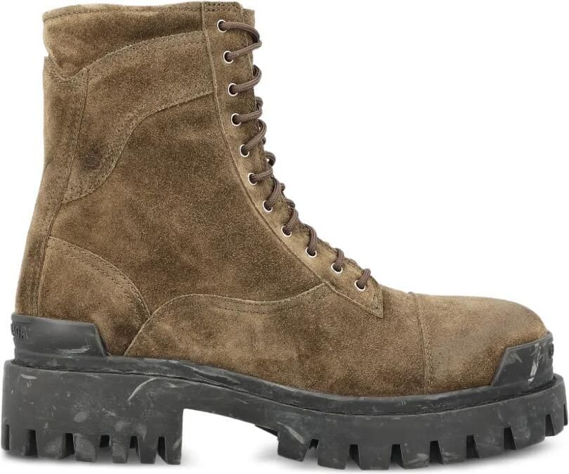 Balenciaga Combat boots met rits aan de zijkant en logo-print Groen