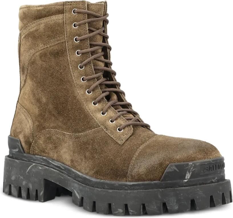 Balenciaga Combat boots met rits aan de zijkant en logo-print Groen - Foto 3