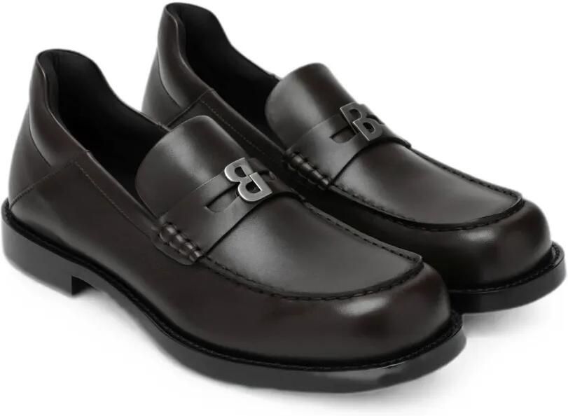 Balenciaga Comfy leren loafers met logoplakkaat Bruin - Foto 2