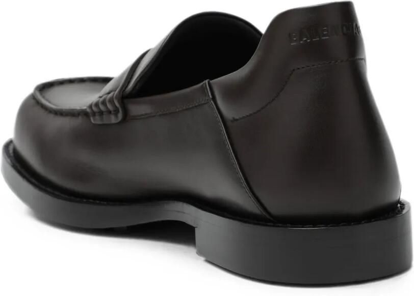 Balenciaga Comfy leren loafers met logoplakkaat Bruin - Foto 3