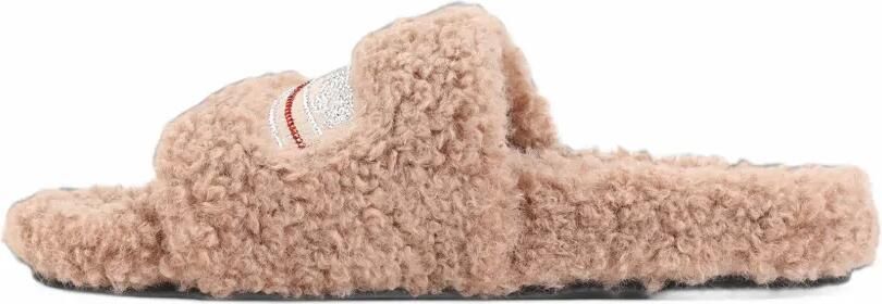 Balenciaga Pluizige open muiltjes Beige - Foto 4